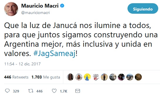 Macri tuit Jánuca