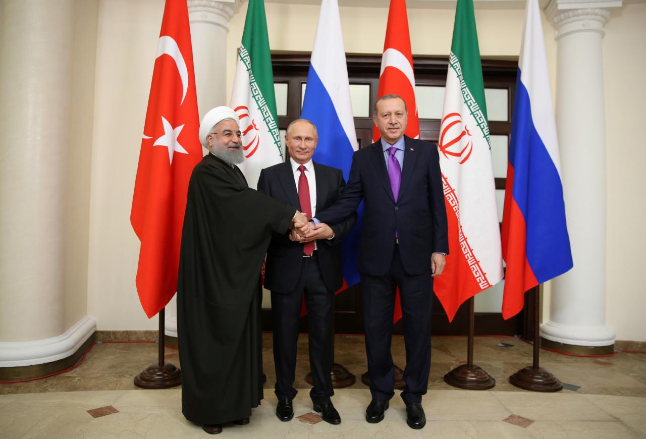 Presidents Erdogan of Turkey, Putin of Russia and Rouhani of Iran meet in Sochi