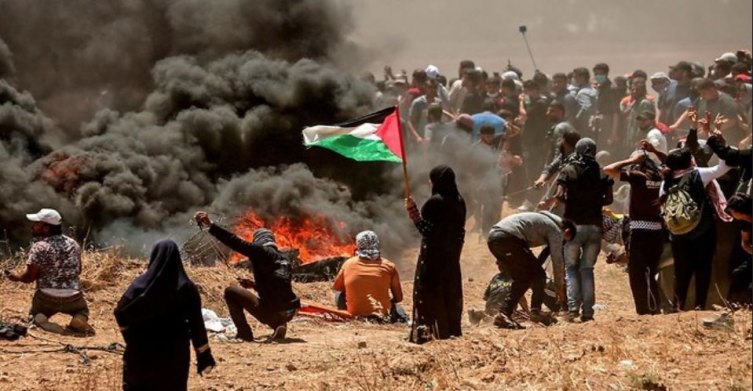 Manifestación frontera Gaza