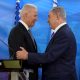 FILE PHOTO: U.S. Vice President Biden shakes hands with Israeli Prime Minister Netanyahu as they deliver joint statements during their meeting in Jerusalem