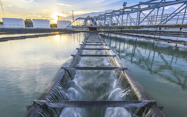 Water Treatment Plant at sunset