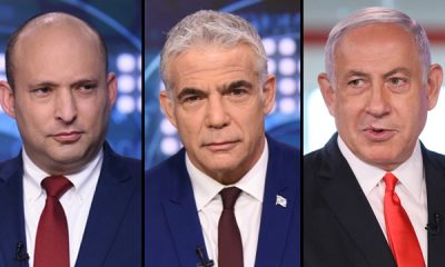Naftali Benet, Yair Lapid y Benjamin Netanyahu