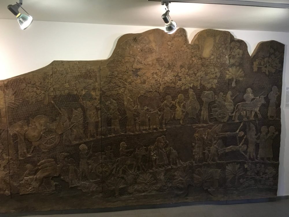Copy of Assyrian relief of the siege of Lachish at the Hebrew University of Jerusalem on Mount Scopus