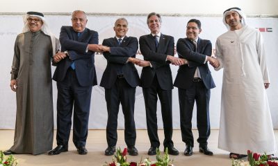 Antony Blinken, Abdullatif bin Rashid al-Zayani, Sameh Shoukry, Yair Lapid, Nasser Bourita, Abdullah bin Zayed Al Nahyan