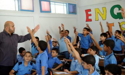 Students in a school in Gaza of the UNRWA at the beginning of the new academic year.