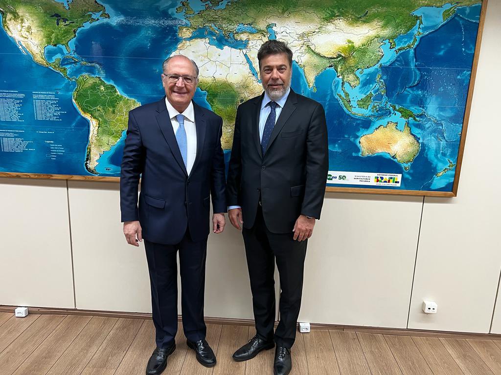 El presidente de Vrio Corp, Dario Werthein, se reunió este miércoles con el vicepresidente de Brasil, Geraldo Alckmin..