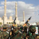 Houthi supporters commemorate ten fighters killed by the U.S. Navy, in Sanaa