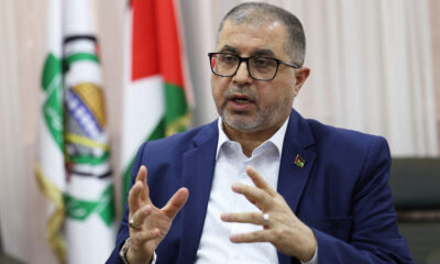 Hamas official Basem Naim speaks during an interview with Reuters in Istanbul